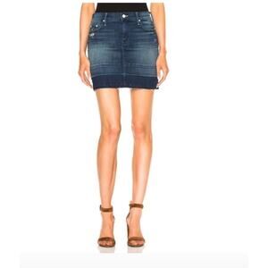 Mother undone hem denim mini skirt